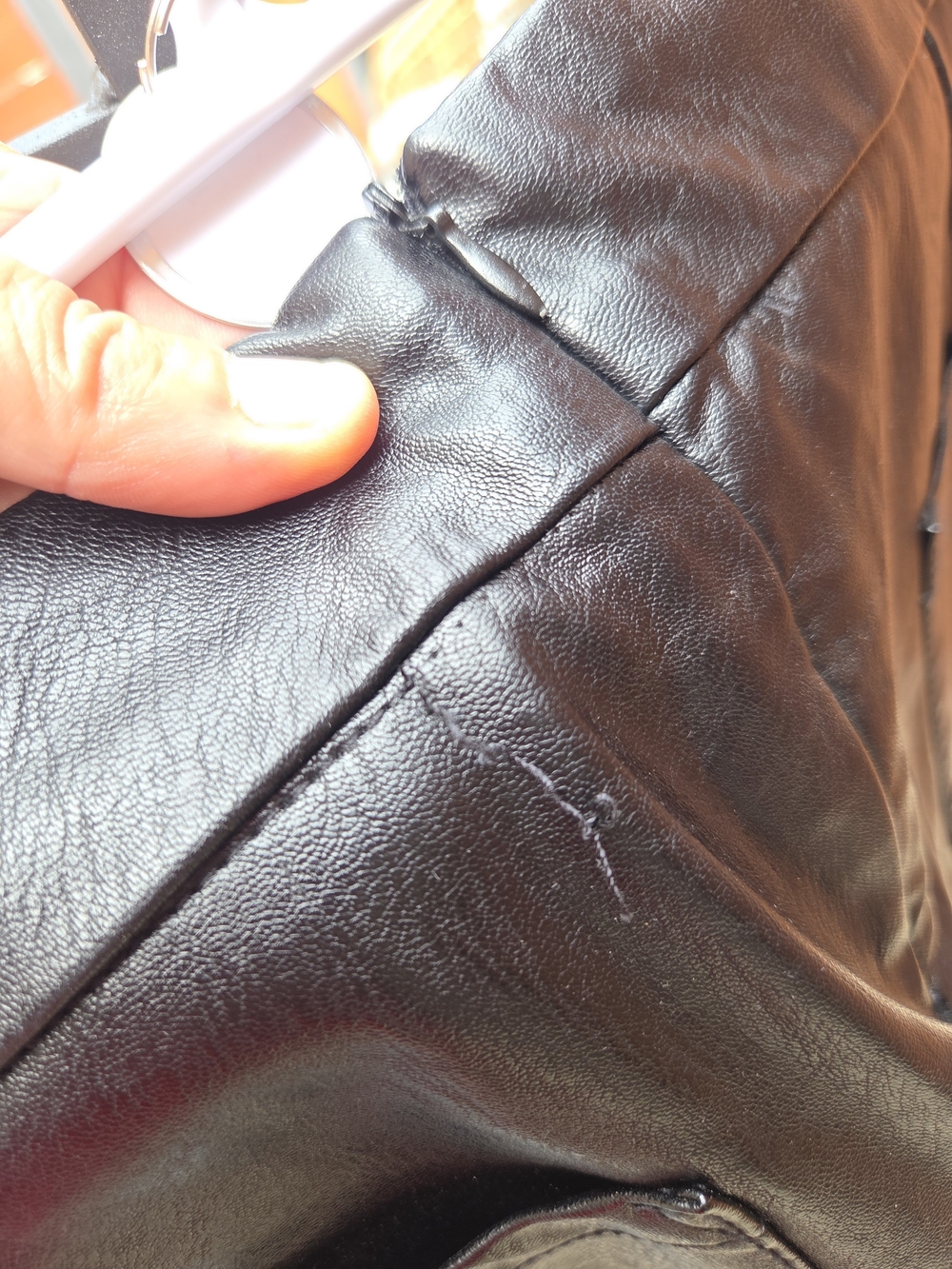 Black Faux Leather Zip-Pocket Mini Skort (12-16) - Picture 4 of 7